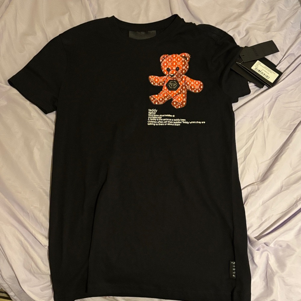 Philipp Plein Black T-Shirt with Orange Accent